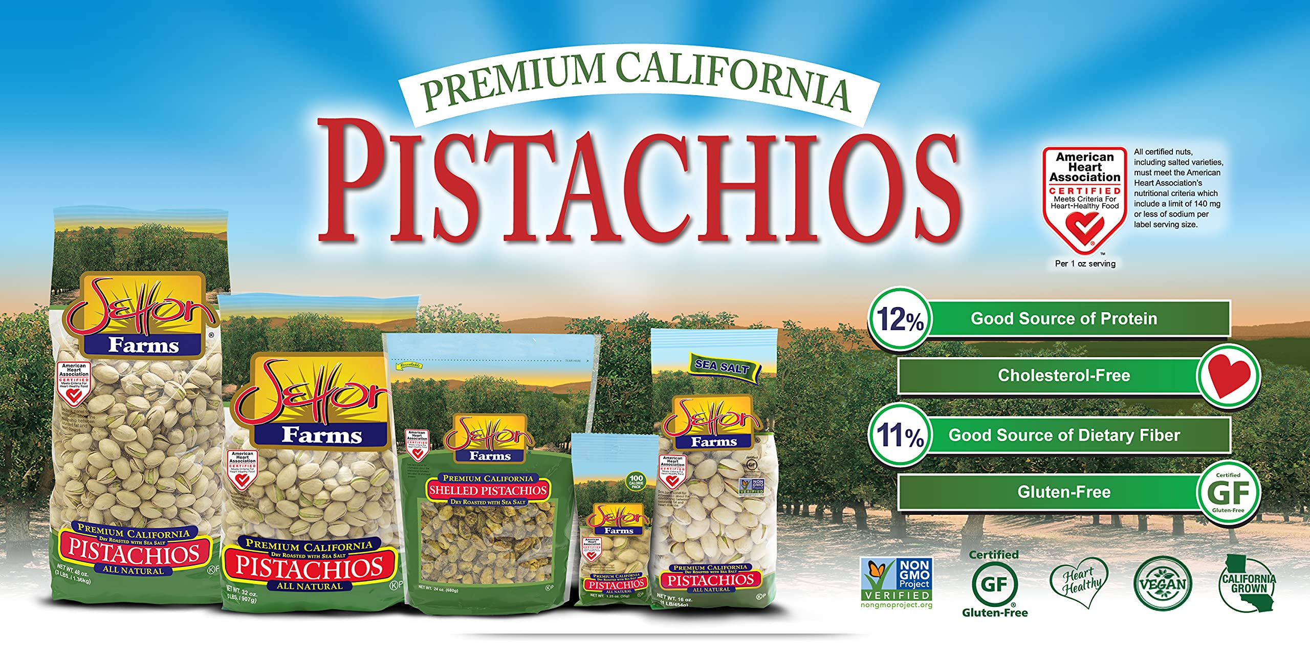 Setton Farms bag label showing Non-GMO and kosher certifications for ingredient trust