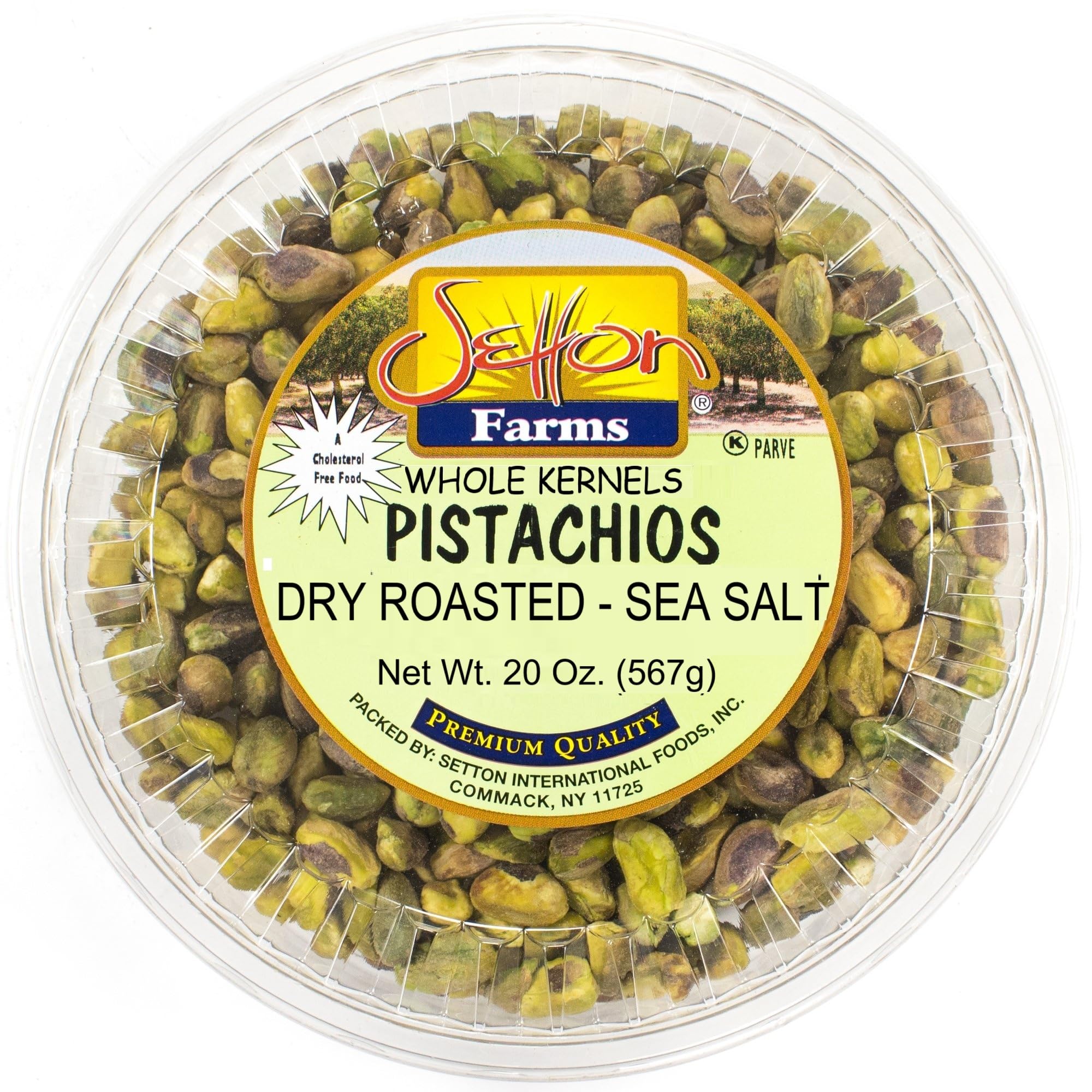 Setton Farms front packaging showing resealable 20 oz bag and branding benefit convenience