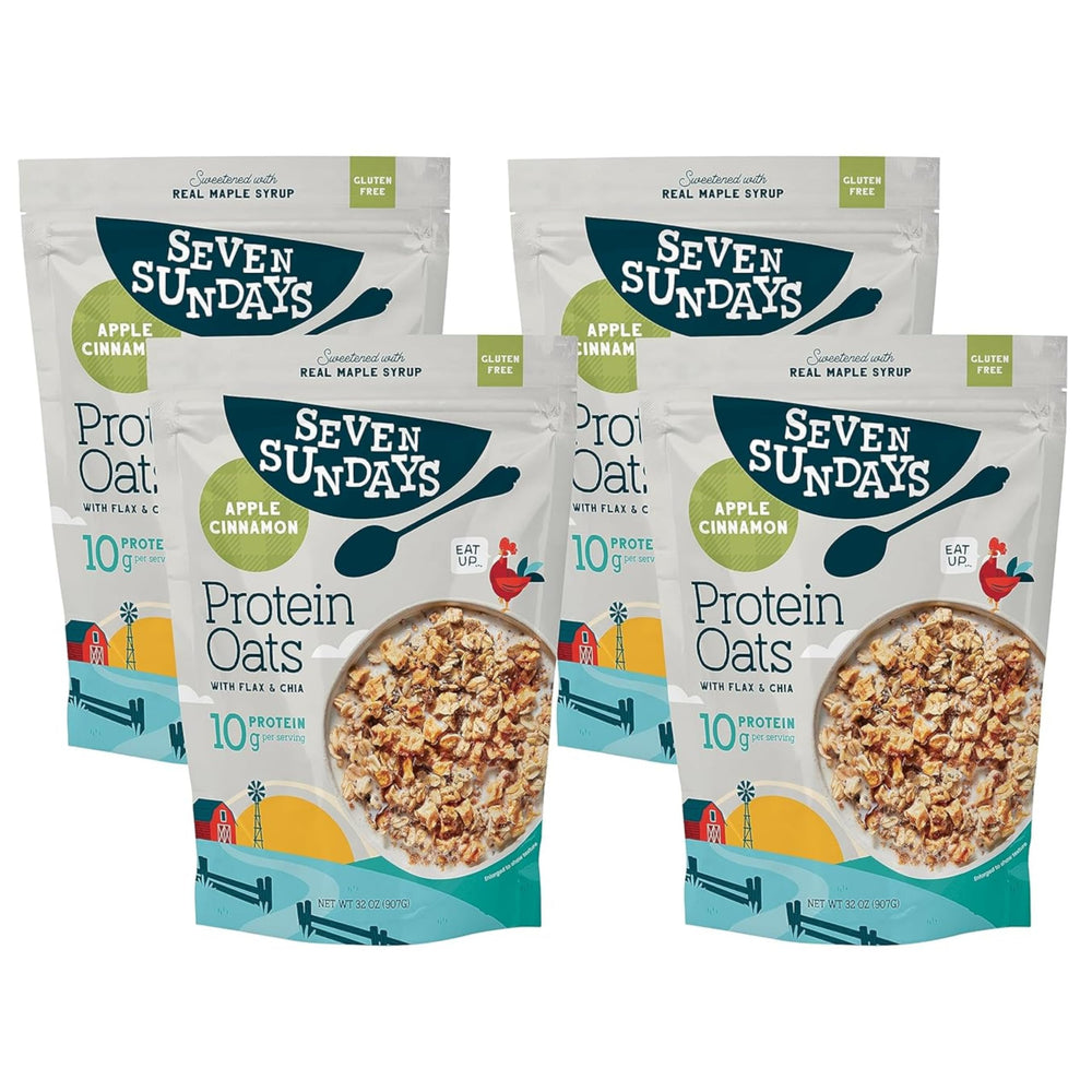 Seven Sundays front packaging showing Apple Cinnamon benefits and product identity