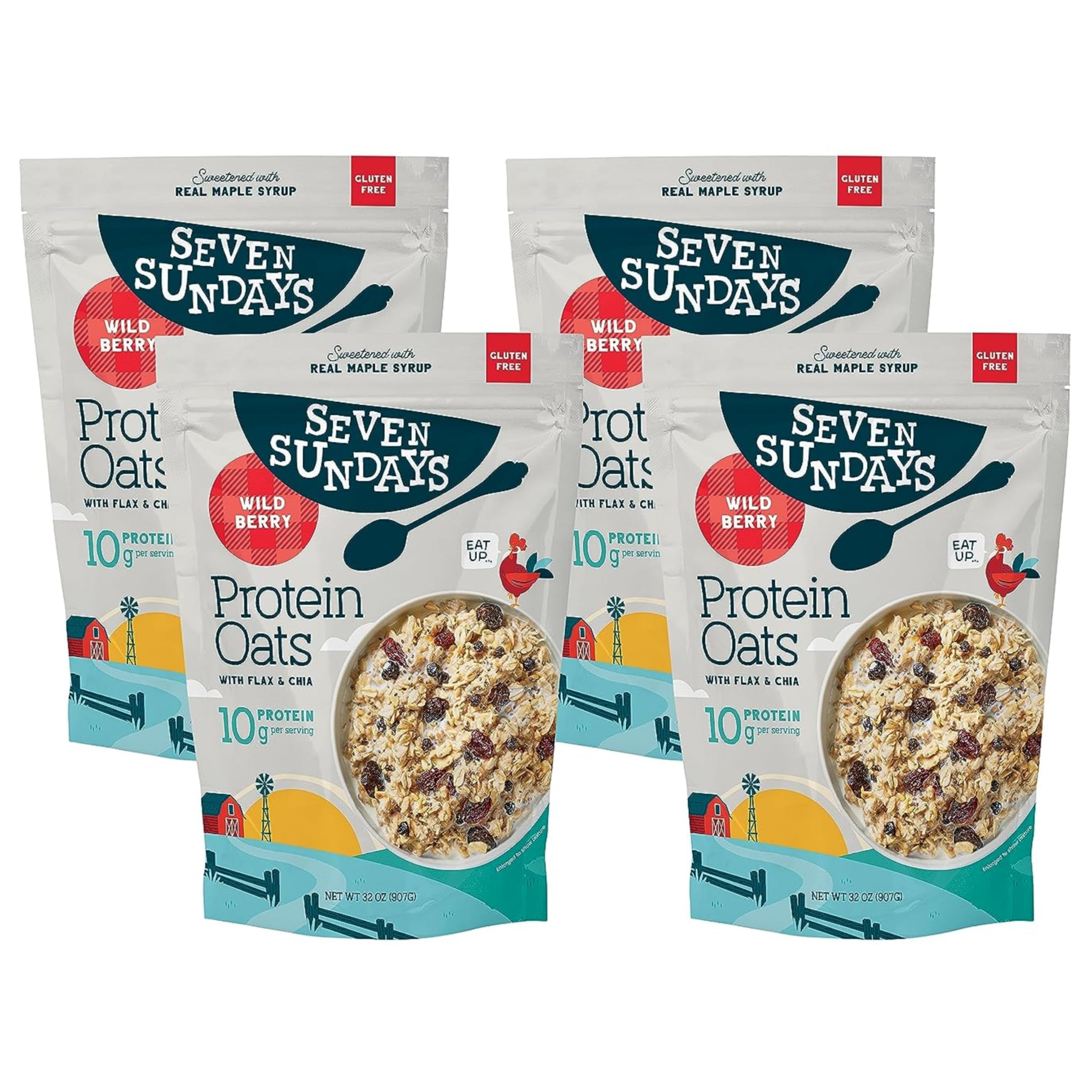 Seven Sundays front packaging showing wildberry bag and branding benefits