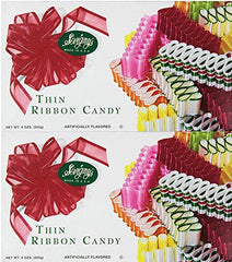 Sevigny's thin ribbon candy front box showing colorful ribbons and gift-ready packaging