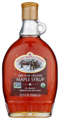 Shady Maple Farm front bottle showing clean packaging and pure syrup benefit
