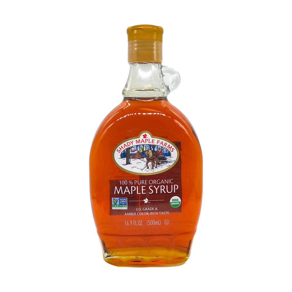 Shady Maple Farm texture on spoon showing thick, amber syrup and visual quality