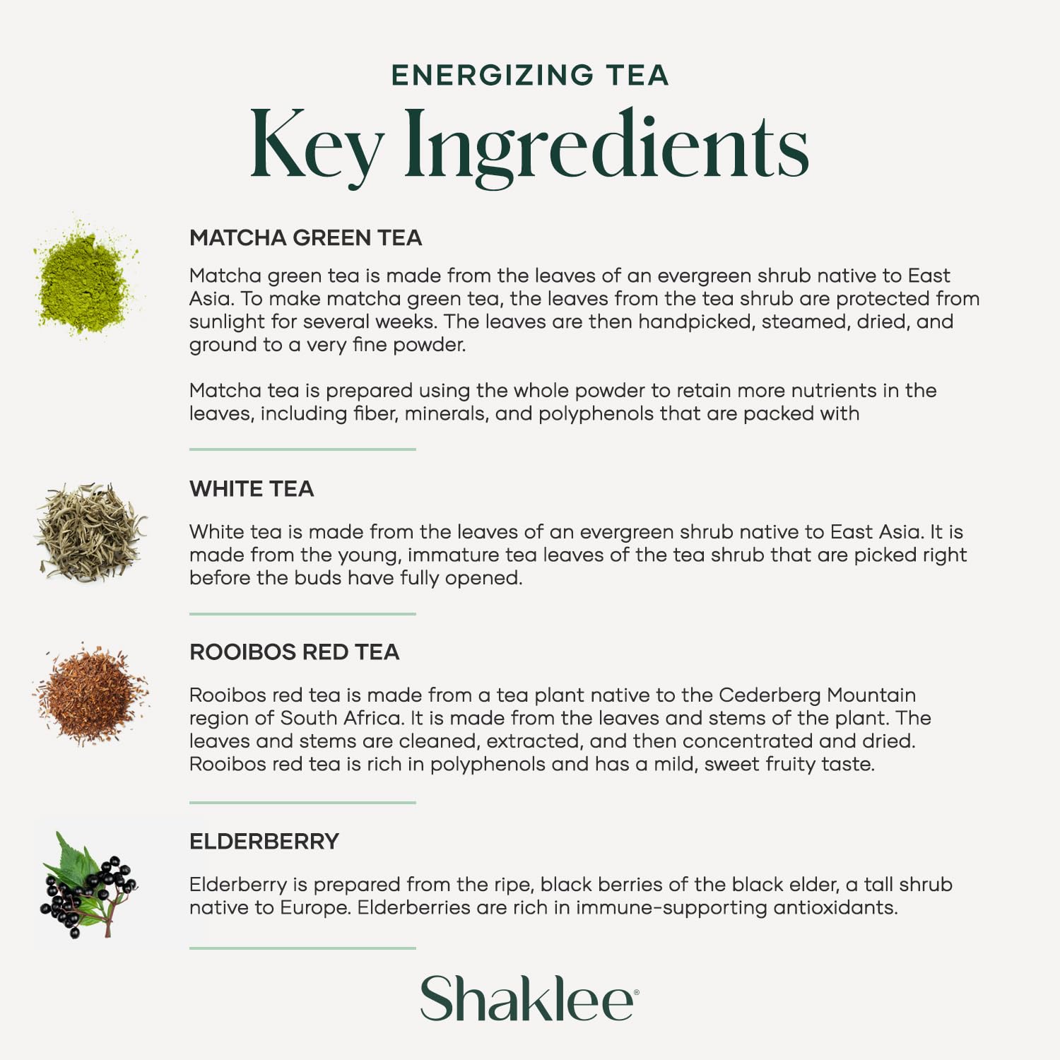 Shaklee tea packets beside pomegranate fruit showing real flavor source