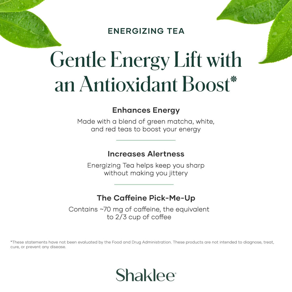 Shaklee prepared hot matcha cup steaming, offering warming energy and comfort