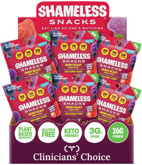 Shameless brand front packaging of Berry Blast variety pack shows convenience