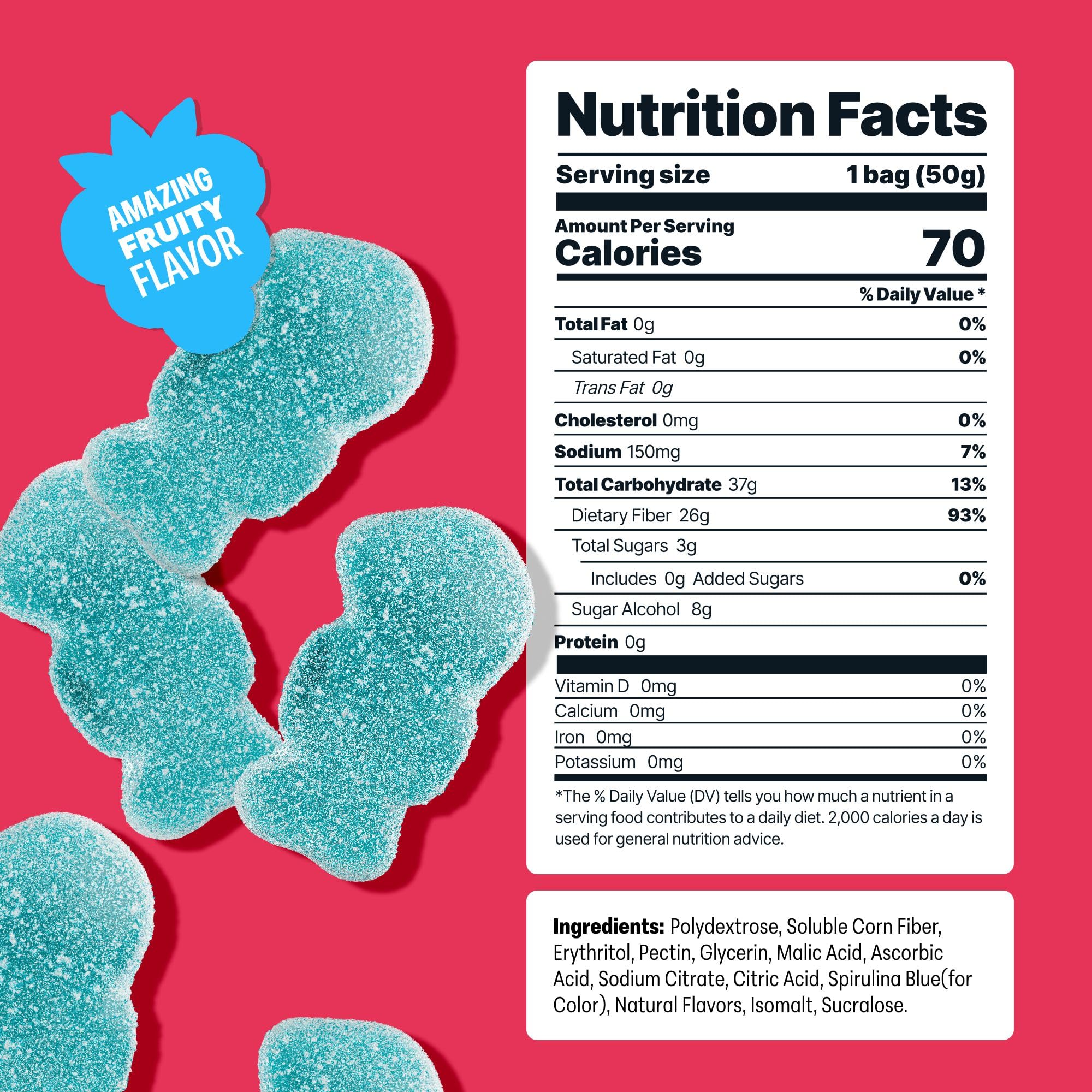 Shameless gummy bite revealing sour sugar coating and satisfying chew benefit