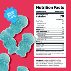 Shameless gummy bite revealing sour sugar coating and satisfying chew benefit