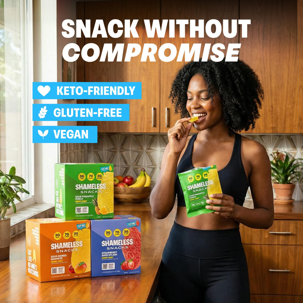 Shameless single-serve bag in hand for portion control and portability