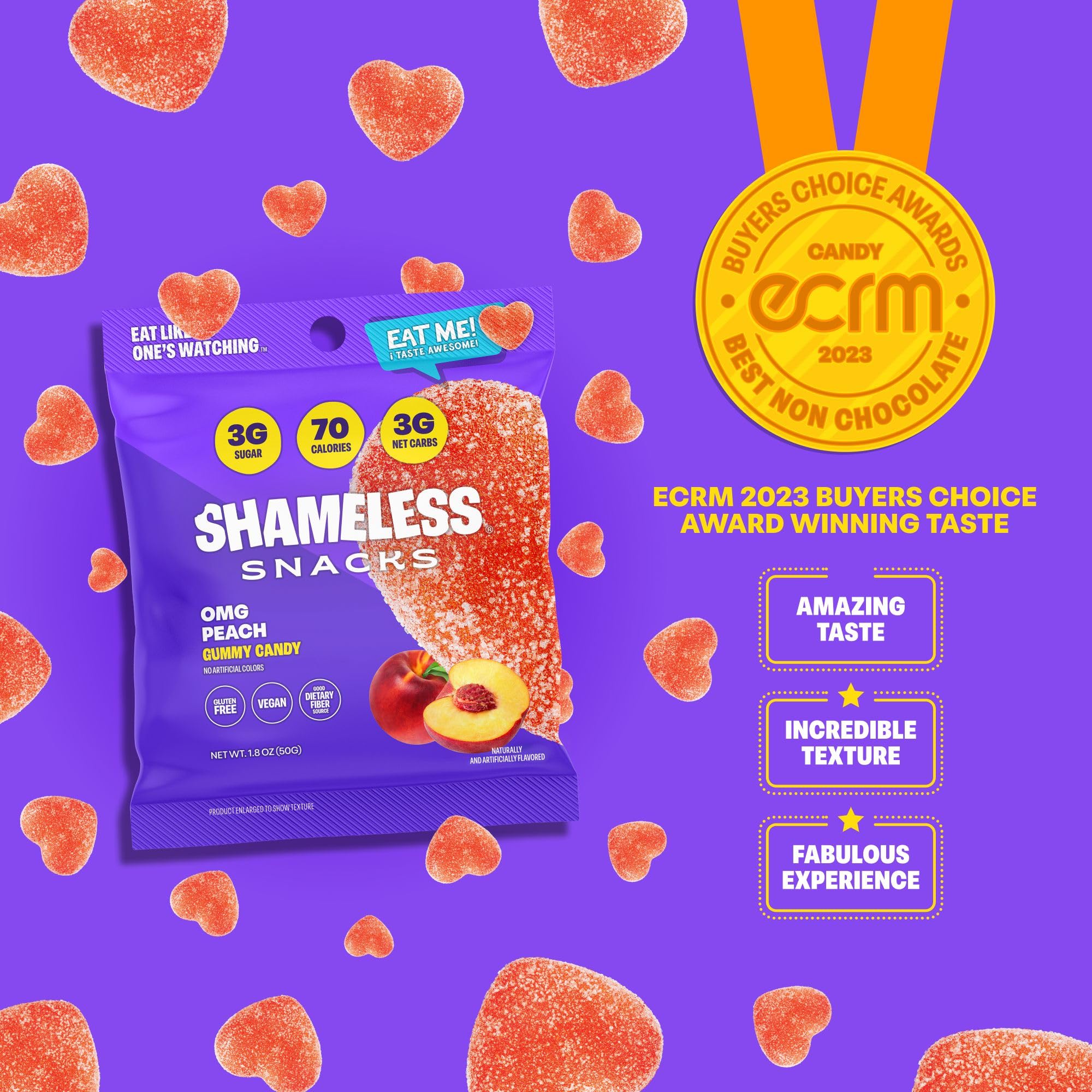 Shameless gummy cross-section showing pectin texture and chewy appeal