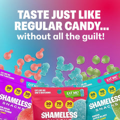 Shameless single-serve bag front displaying flavor and convenience