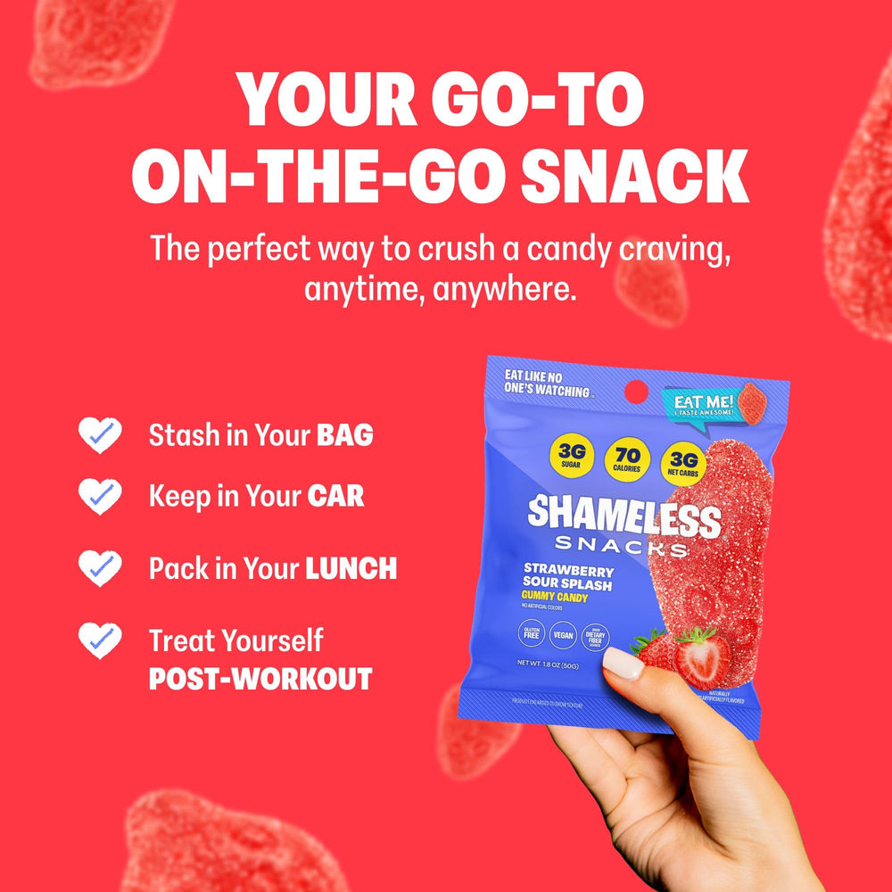 Shameless gummies inside a kids lunchbox signaling vegan and gluten-free benefit