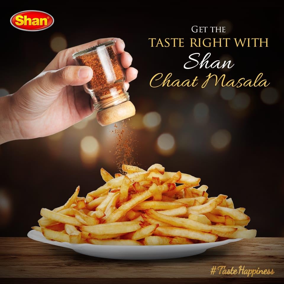 Shan chaat masala garnishing chana chaat for bright tangy flavor