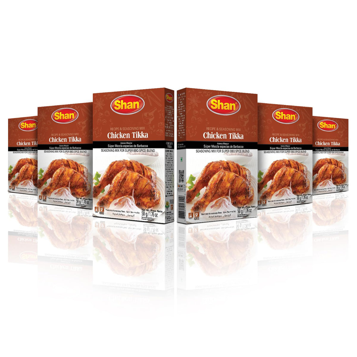 Shan front packaging showing chicken tikka mix and branding for quick cooking