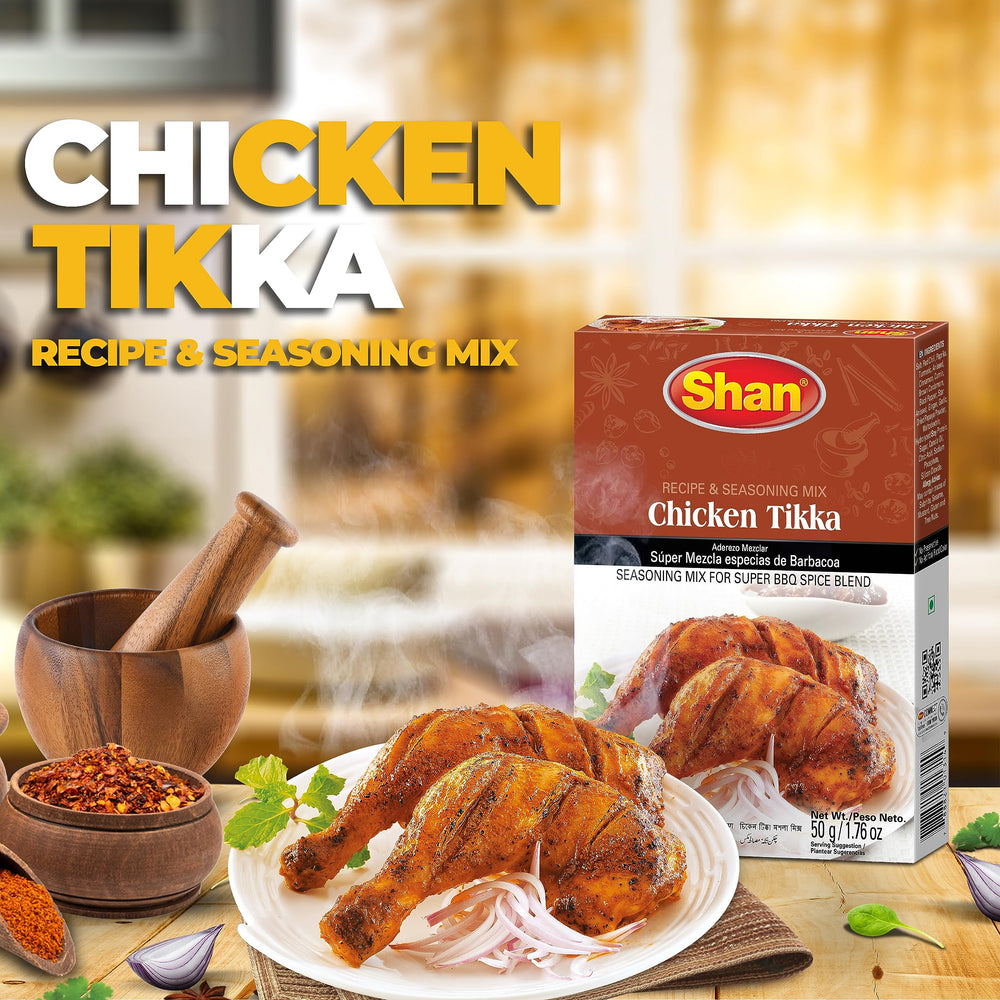 Shan opened packet revealing spice blend ready to mix for flavorful marinades