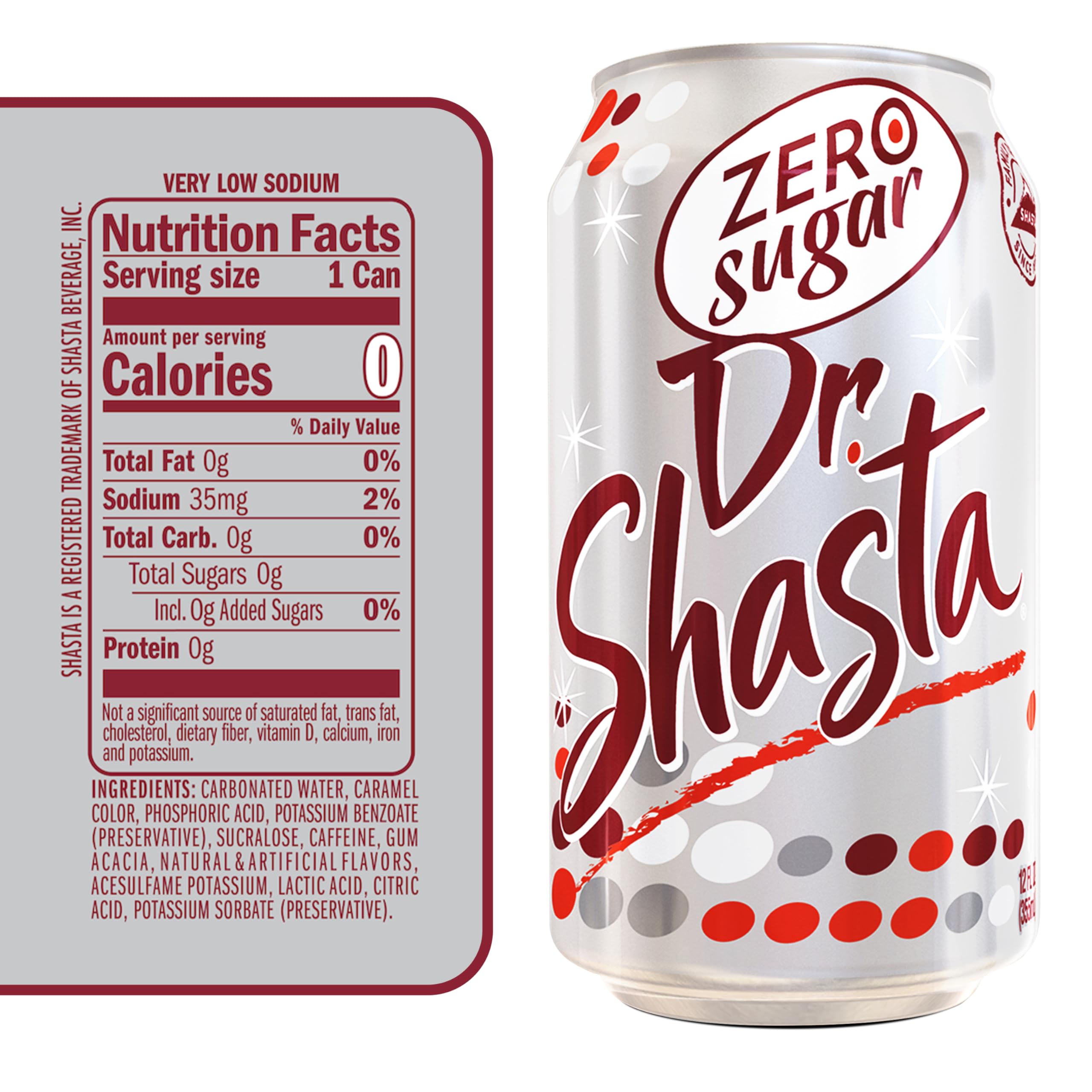 shasta close-up of label and carbonation detail highlighting bold flavor