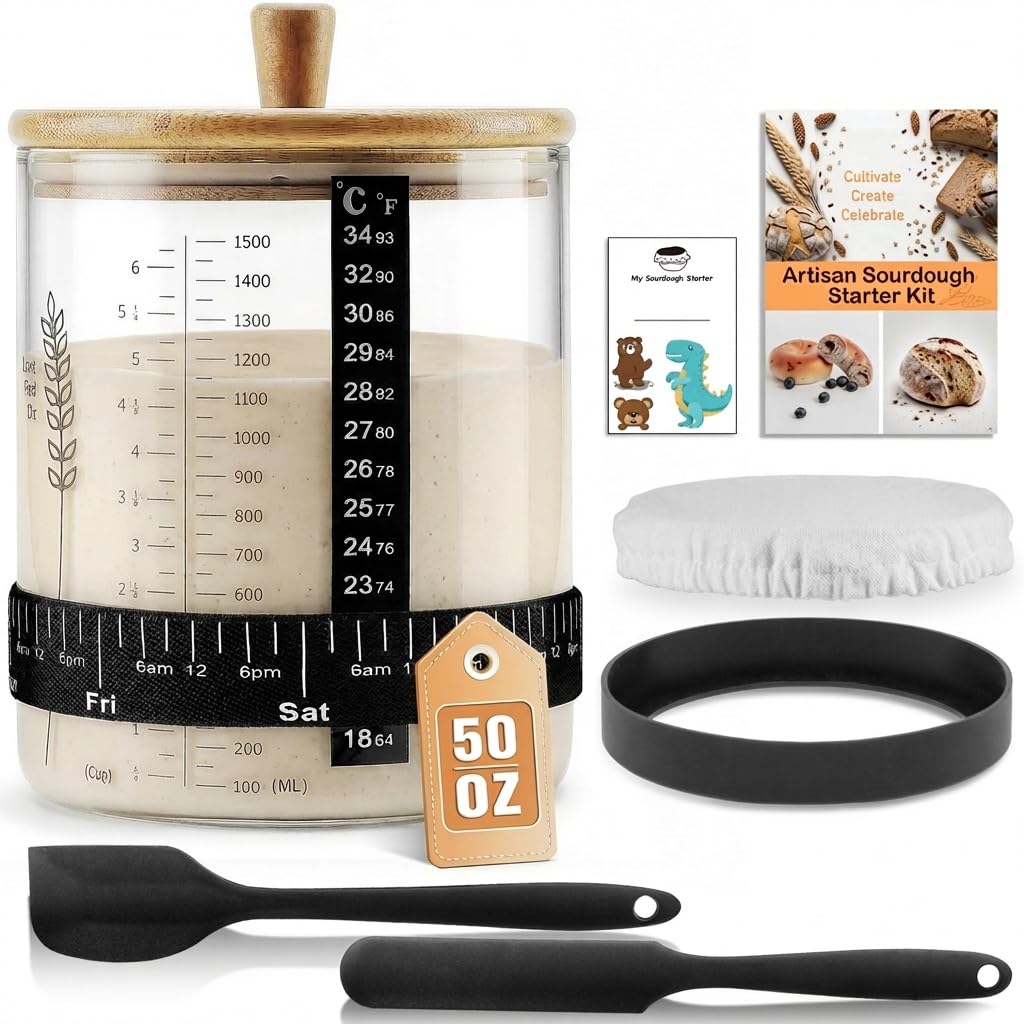 SheeChung jar front view showing full kit and clear labeling, simplifies starter storage