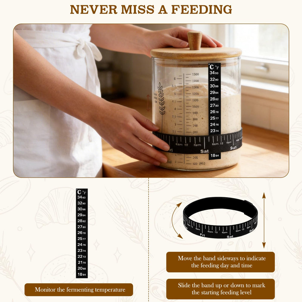 SheeChung silicone scrapers alongside jar, help cleanly transfer and measure starter