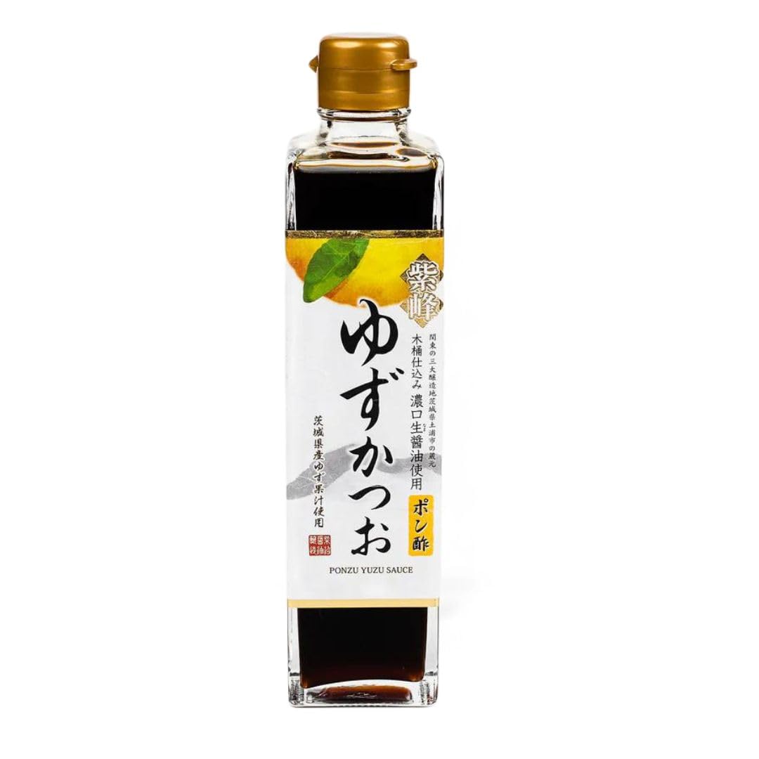 Shibanuma bottle front label showing yuzu ponzu branding and size for quick identification