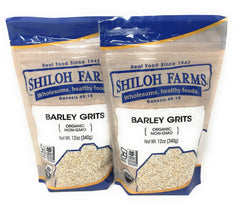 Shiloh Farms creamy barley grits served in a bowl with garnish for wholesome meal
