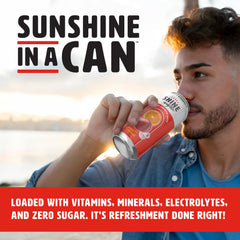 ShineWater can top opened closeup showing crisp pour and convenient resealable look