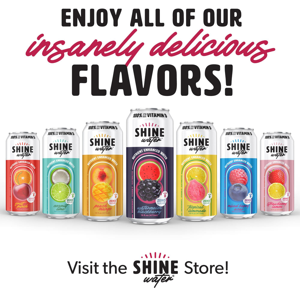 ShineWater can in outdoor setting showing portable hydration and nutrient support
