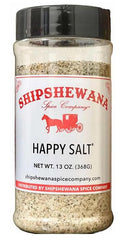Shipshewana Spice Company Happy Salt front bottle showing size and packaging benefit