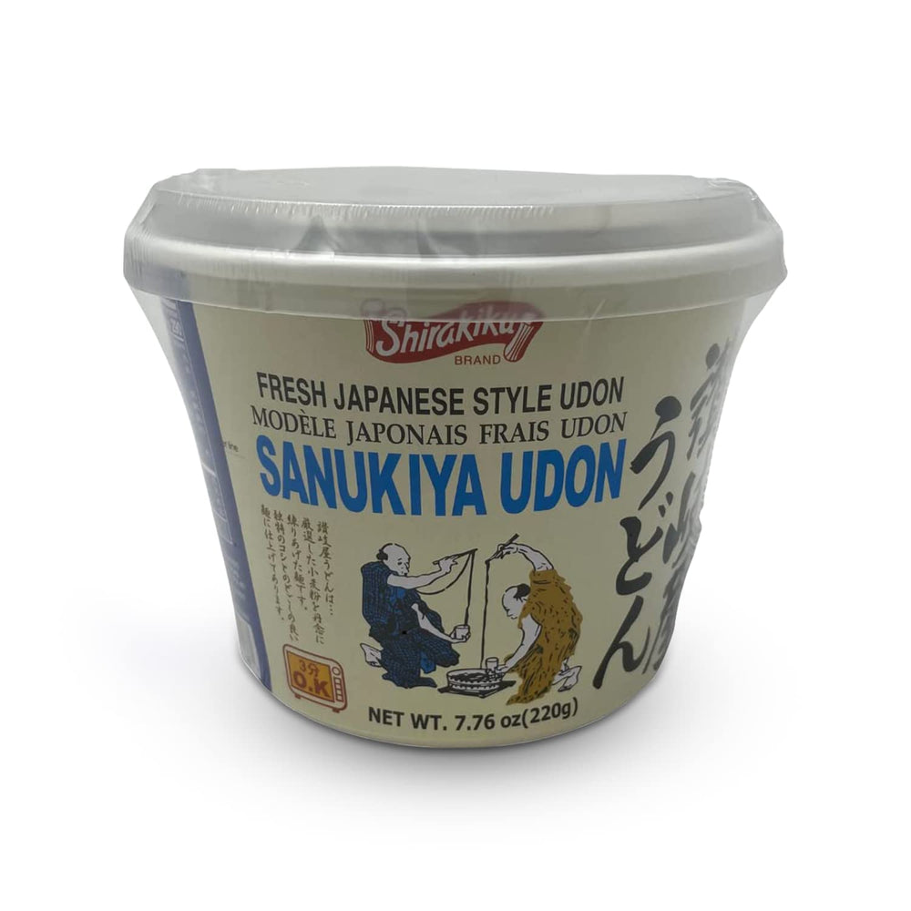 Shirakiku Sanukiya udon front packaging showing bowl and label, easy pantry meal
