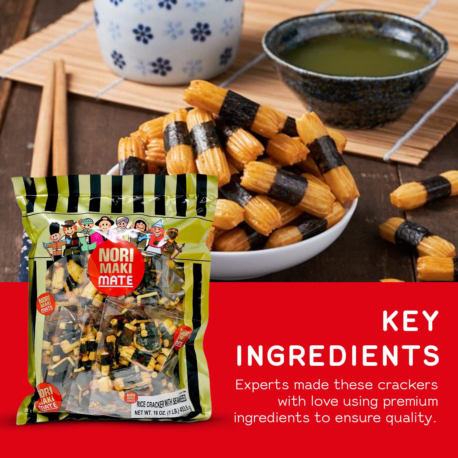 shirakiku detailed seaweed wrap showing nori layer for umami flavor boost