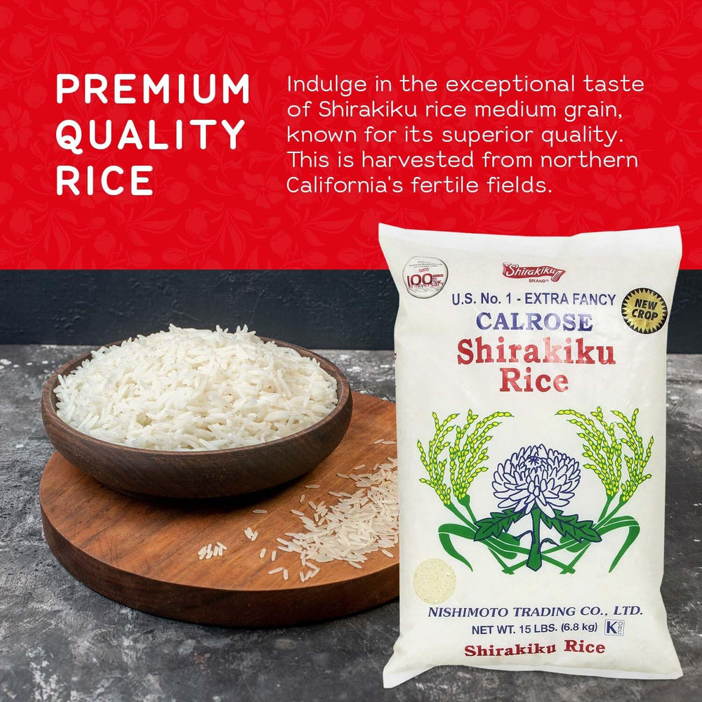 Shirakiku rice used in sushi preparation showing grain cohesion for shaping