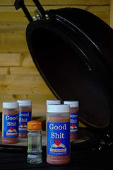 Shit Load seasoning on rack of ribs creating caramelized crust and bold flavor