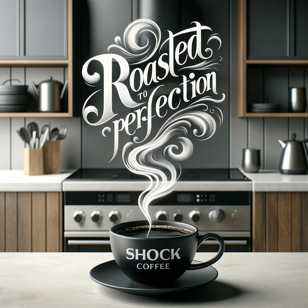 Shock coffee pour-over brewing in a glass carafe showcasing rich extraction
