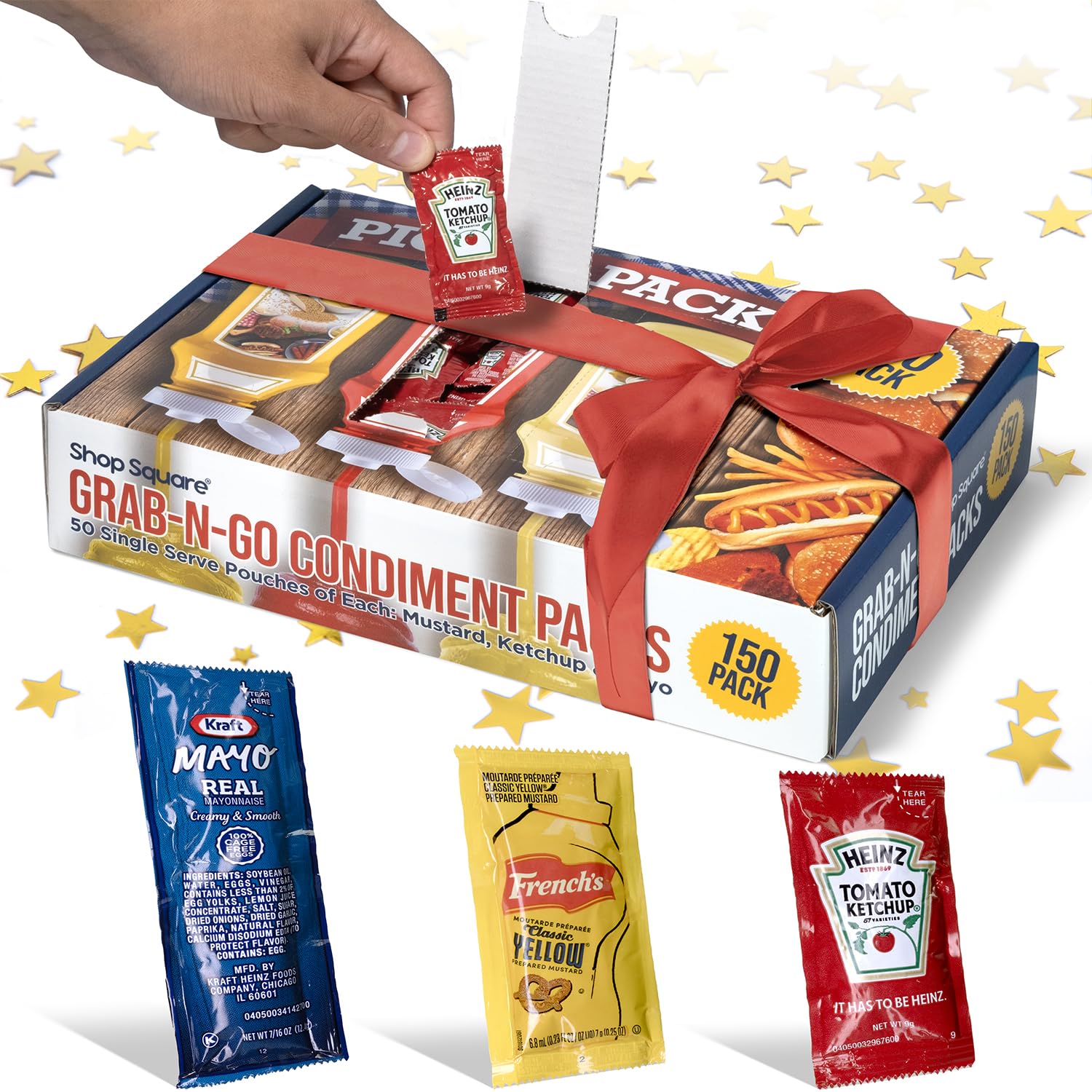 Shop Square dispenser box front showing neat organization and quick access