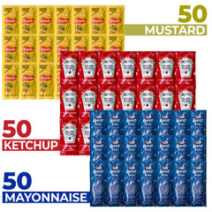 Shop Square Heinz ketchup packet close-up showing easy tear and instant flavor