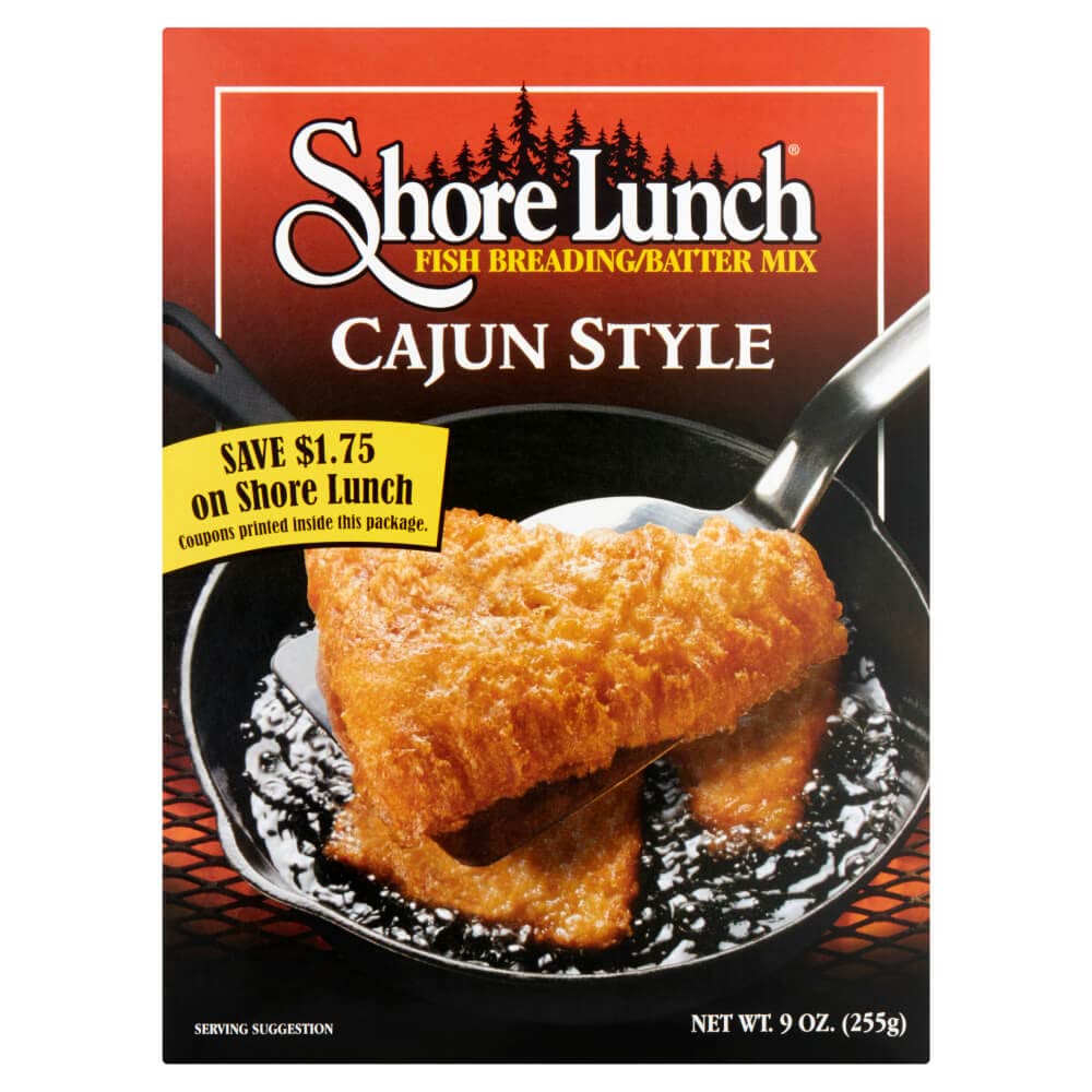Shore Lunch breaded fried fish with spicy crust ready to serve
