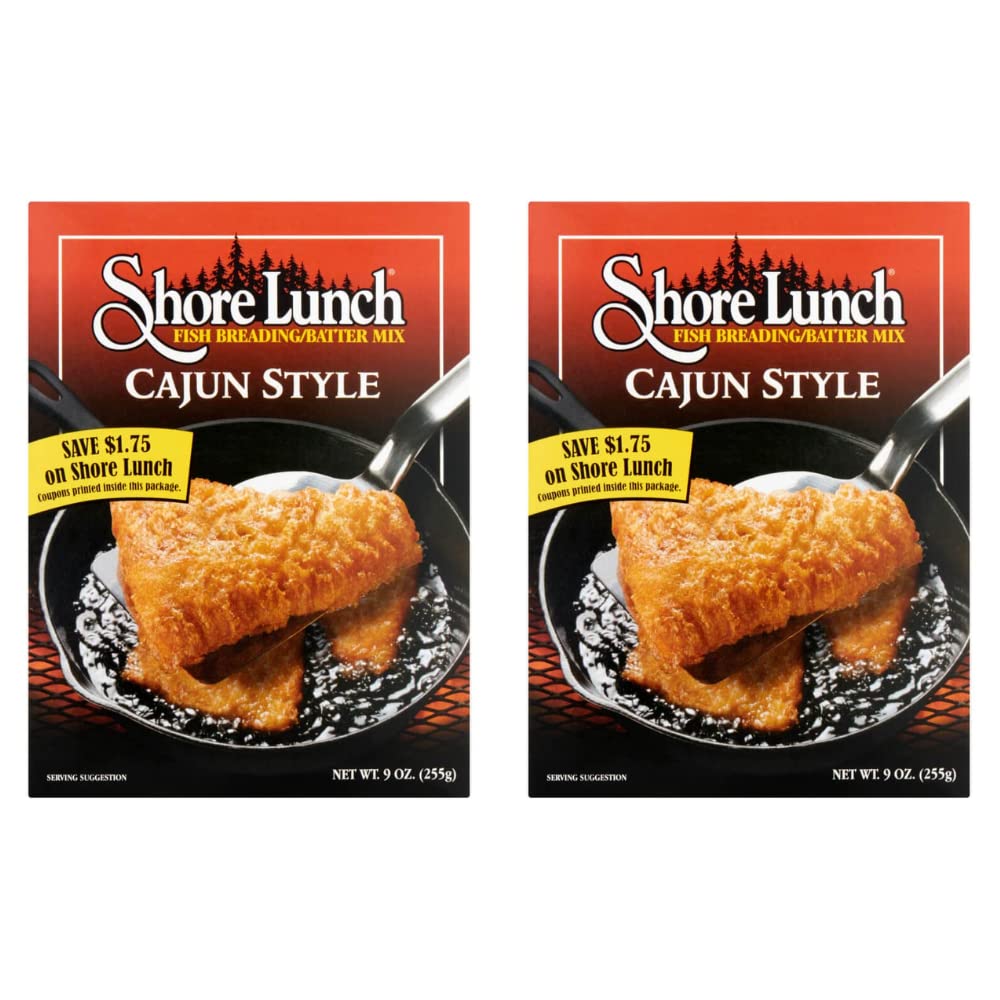 Shore Lunch front packaging showing Cajun mix and 9 oz box for quick use