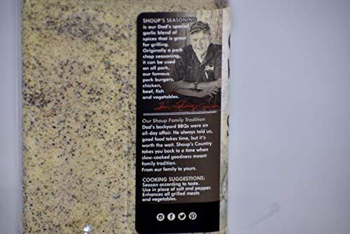 Shoup's seasoning in kitchen on cooked pork illustrating richer grilled flavor