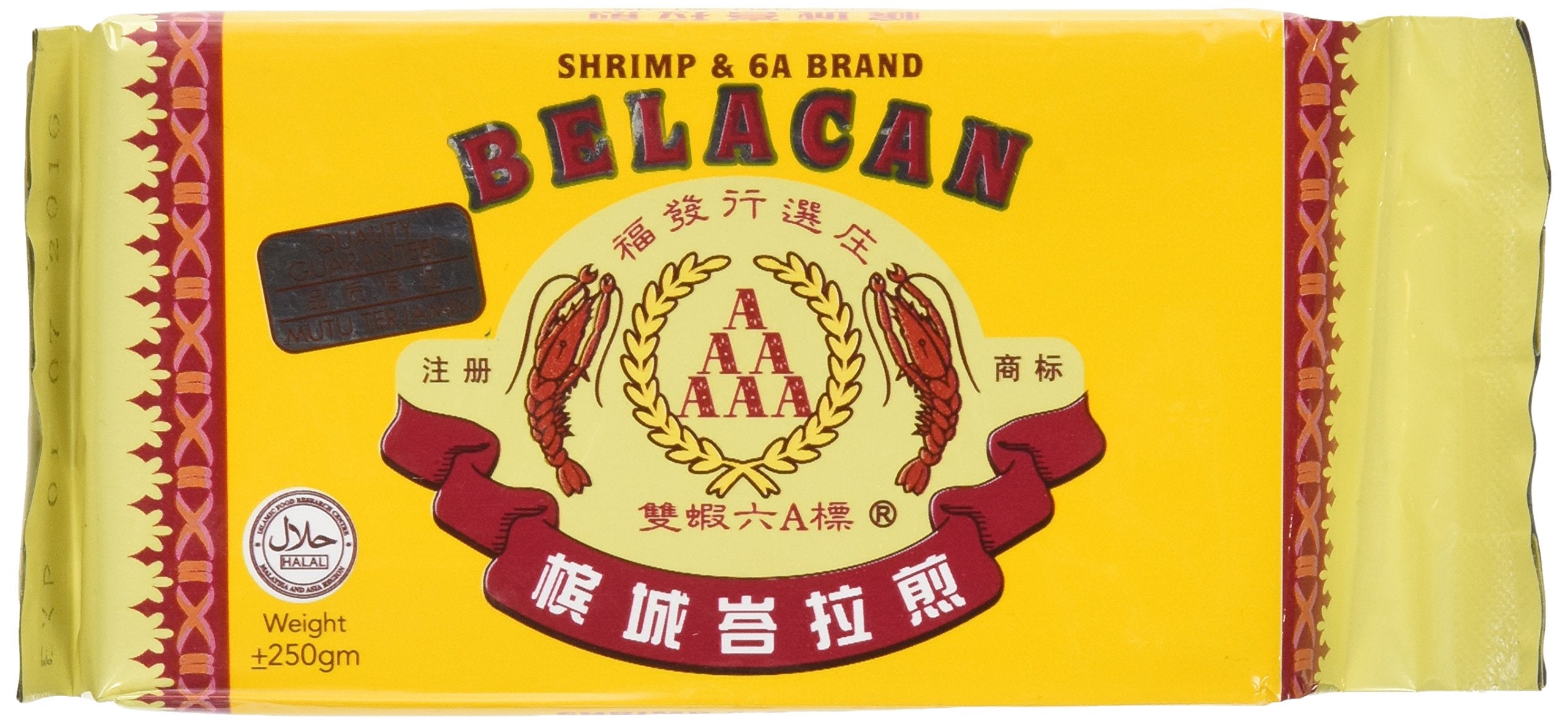 Shrimp & 6A Brand front jar view showing label and convenient 250g size benefit