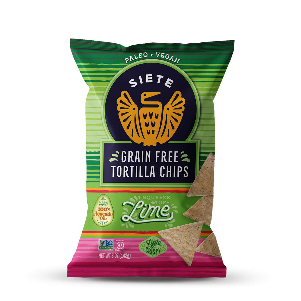 Siete bag size and nutrition label illustrating ingredient transparency