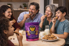 Siete chocolate chips melting in cookie showing rich chocolate taste benefit