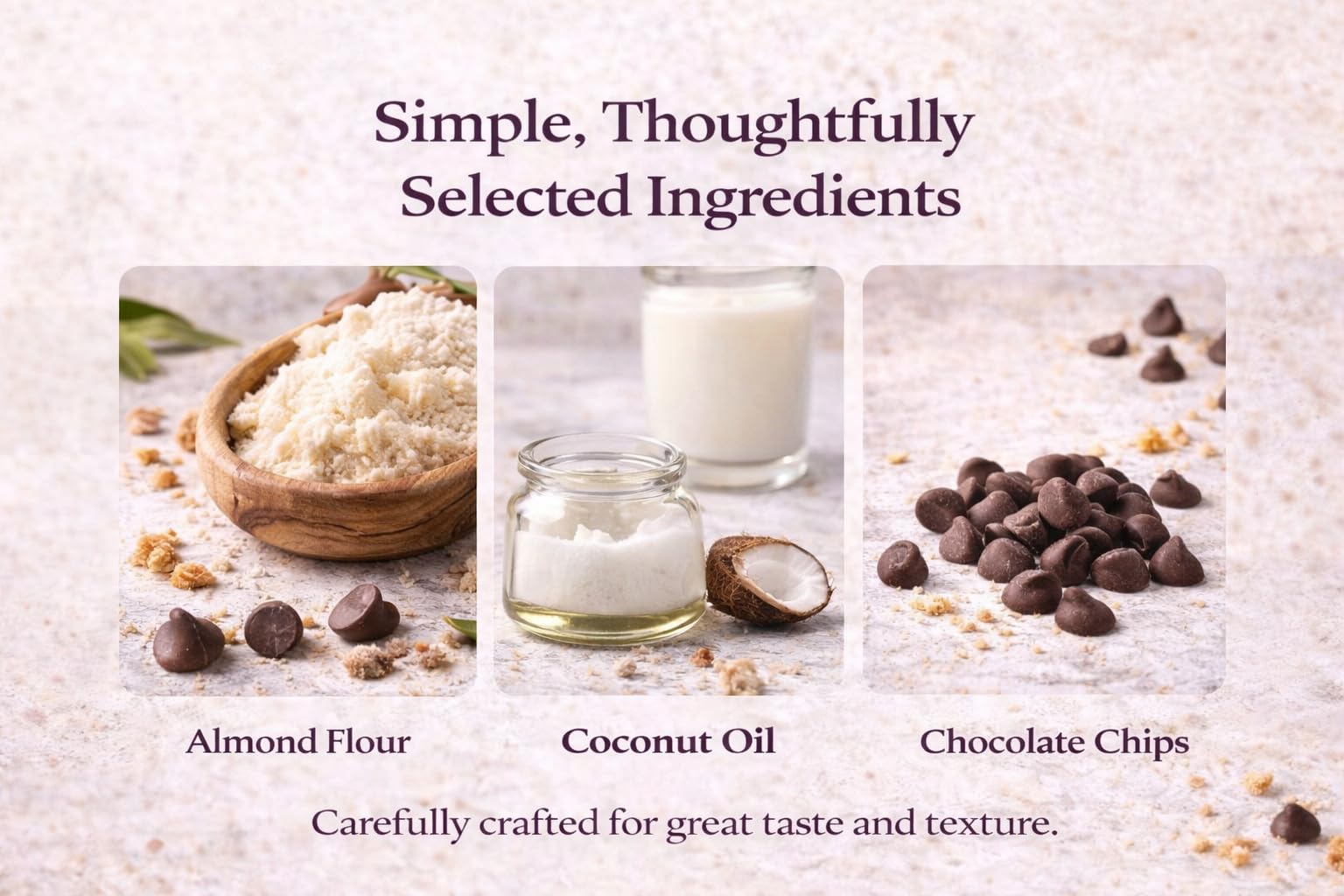 Siete cookies on plate with milk evoking nostalgic snack enjoyment benefit
