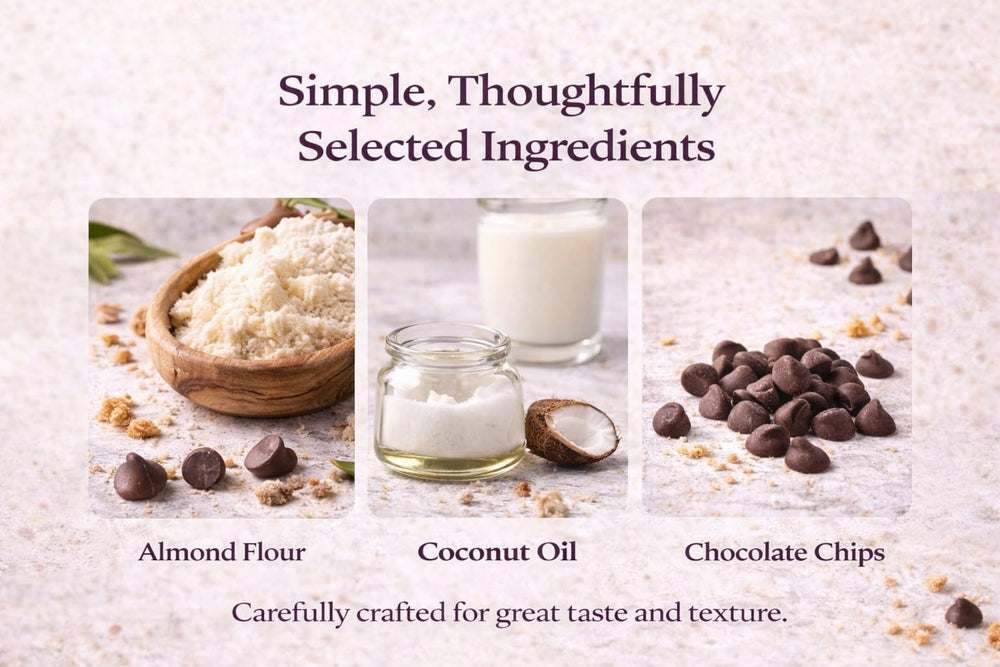 Siete cookies on plate with milk evoking nostalgic snack enjoyment benefit