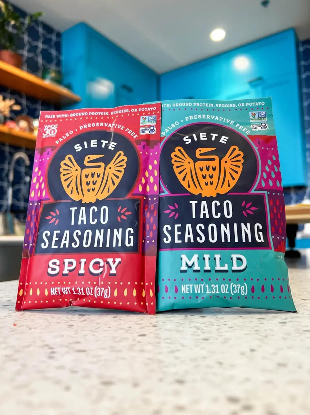 Taco night table styled with Siete seasoning enhancing shared family meals