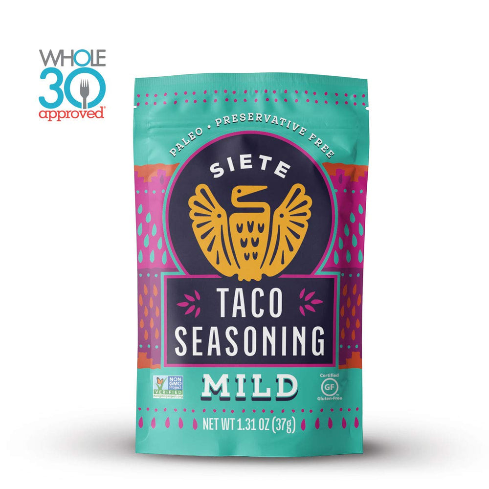 Siete open seasoning packets poured out to show single-serve convenience