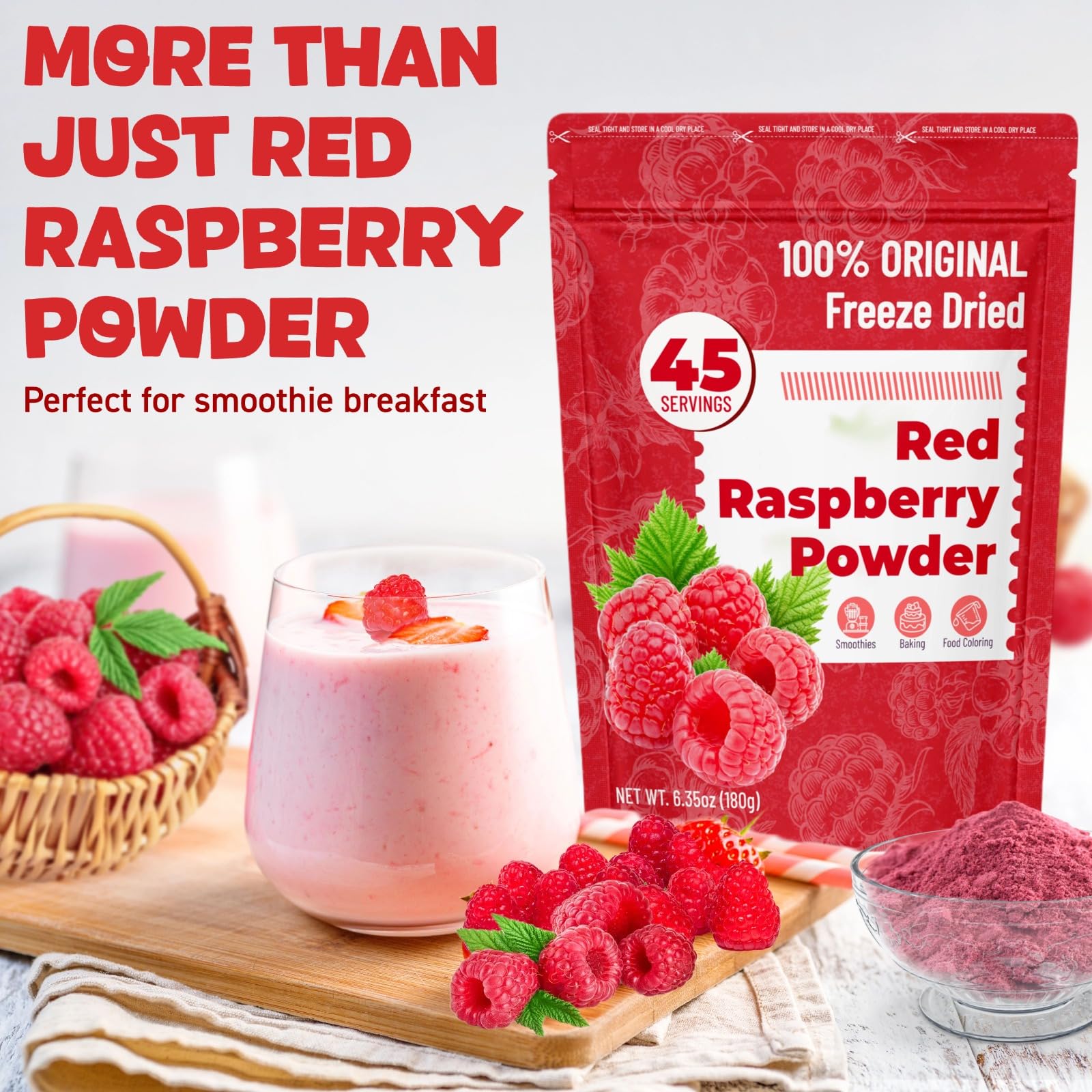 SIHASO powdered raspberry folded into frosting showing natural color and flavor boost