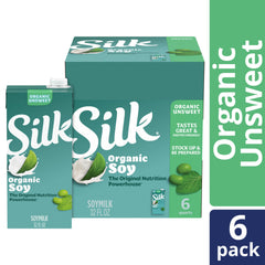 Silk nutrition label close-up highlighting protein and zero added sugar benefits