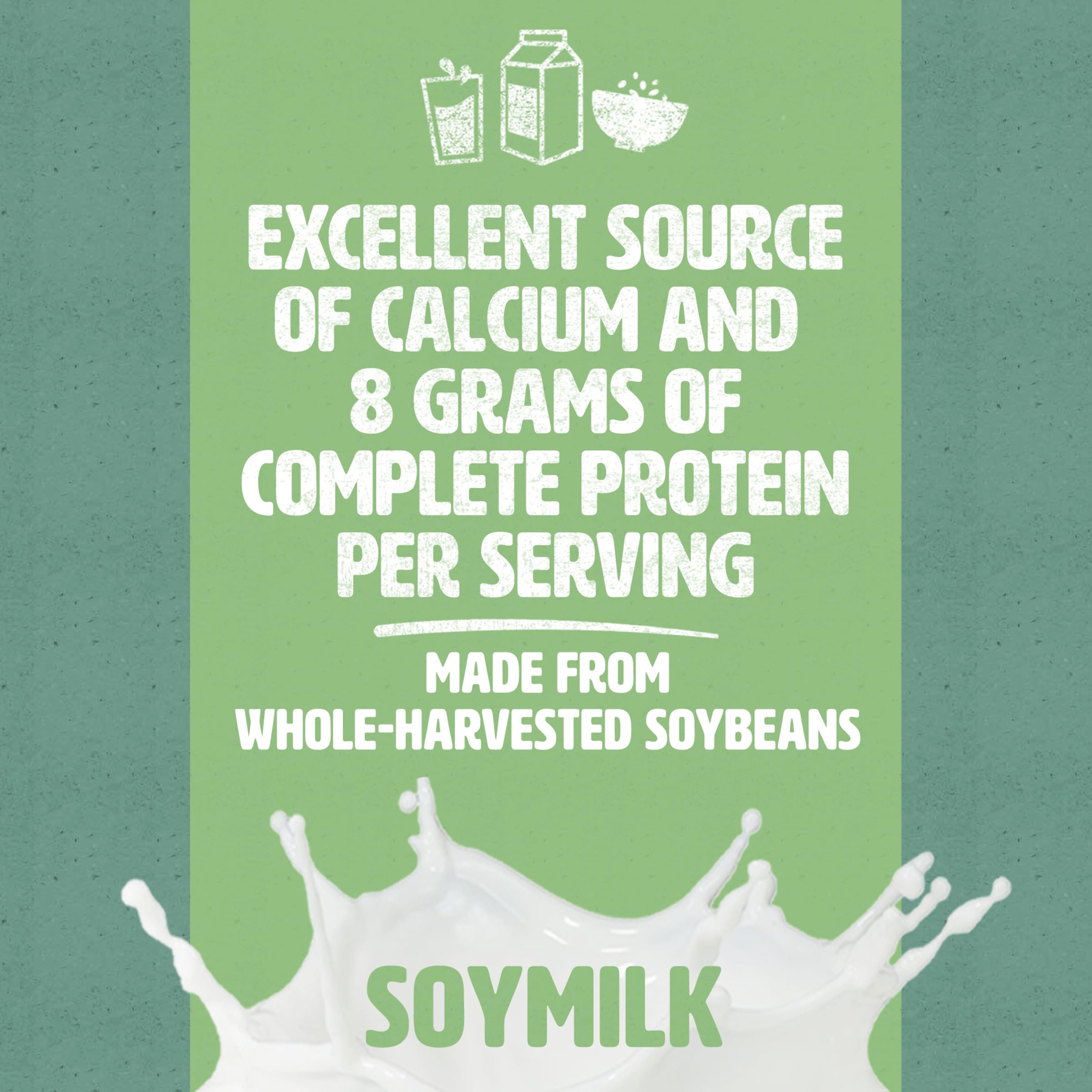 Silk soy milk poured into a glass showing creamy texture for drinking