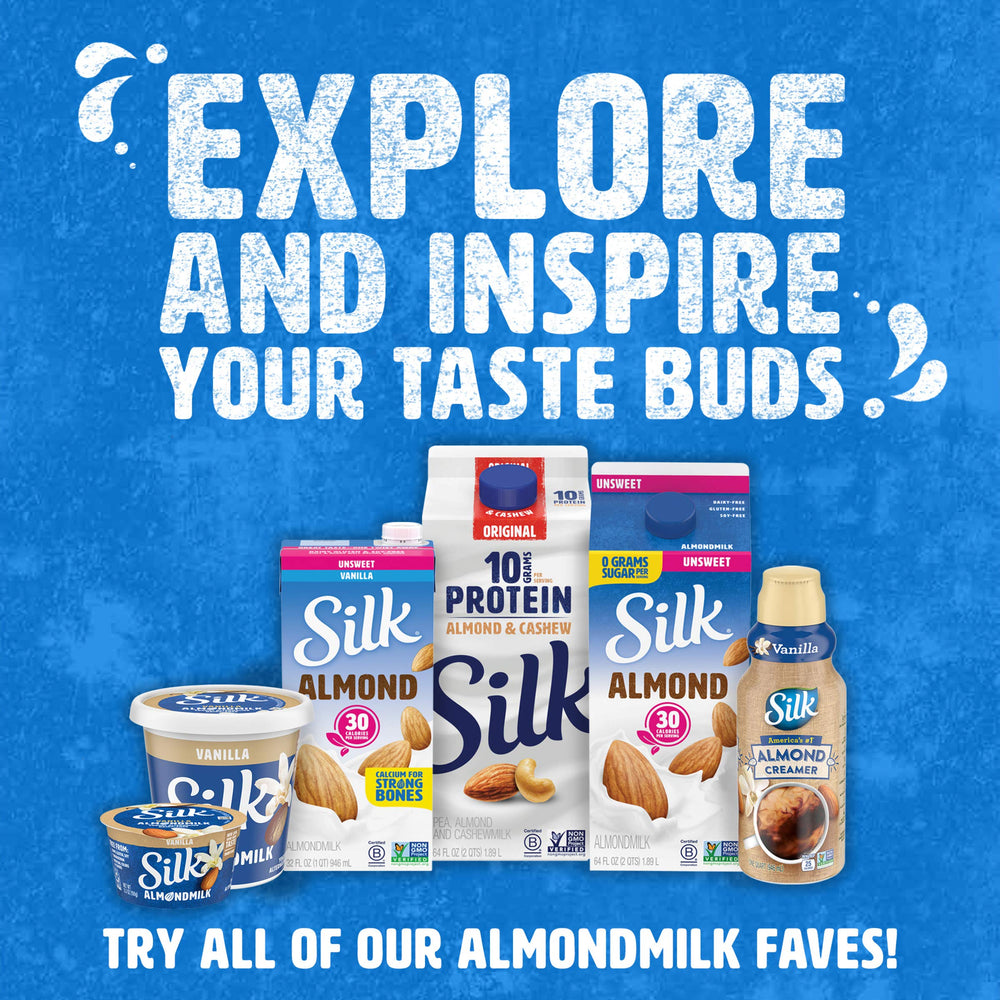 Silk nutrition label and ingredients display with calcium and vitamin E info