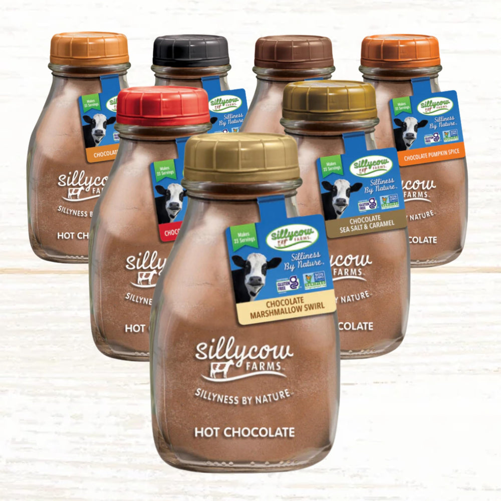 Silly Cow Farms label detail displaying dutch-process cocoa and dietary certifications