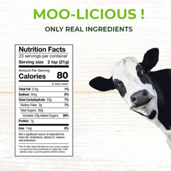 Silly Cow Farms reusable glass bottle with label highlighting freshness benefit